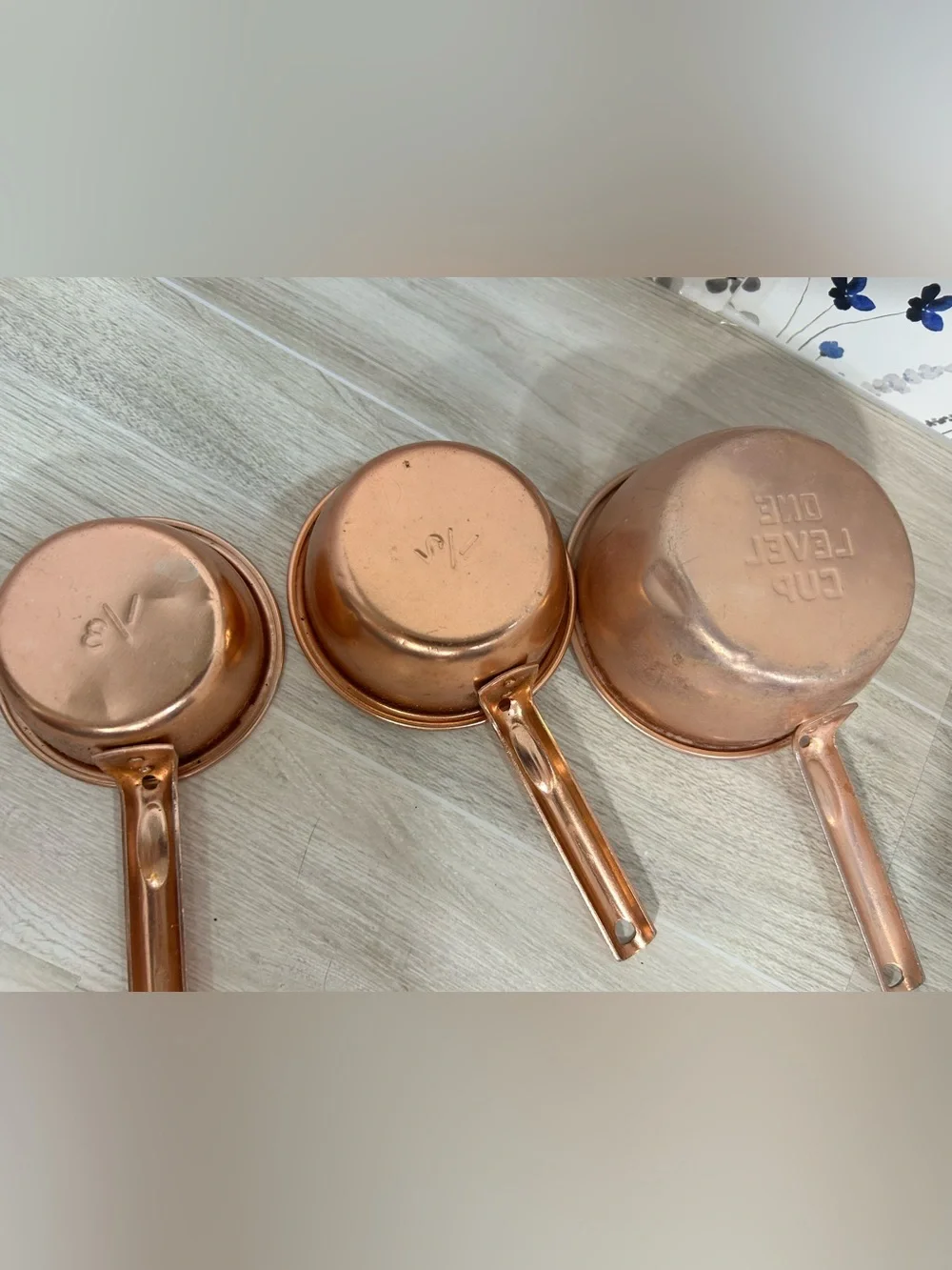 Vintage Color Craft Copper Anodized Measuring Cups Solid Copper Pouring Jug Set
